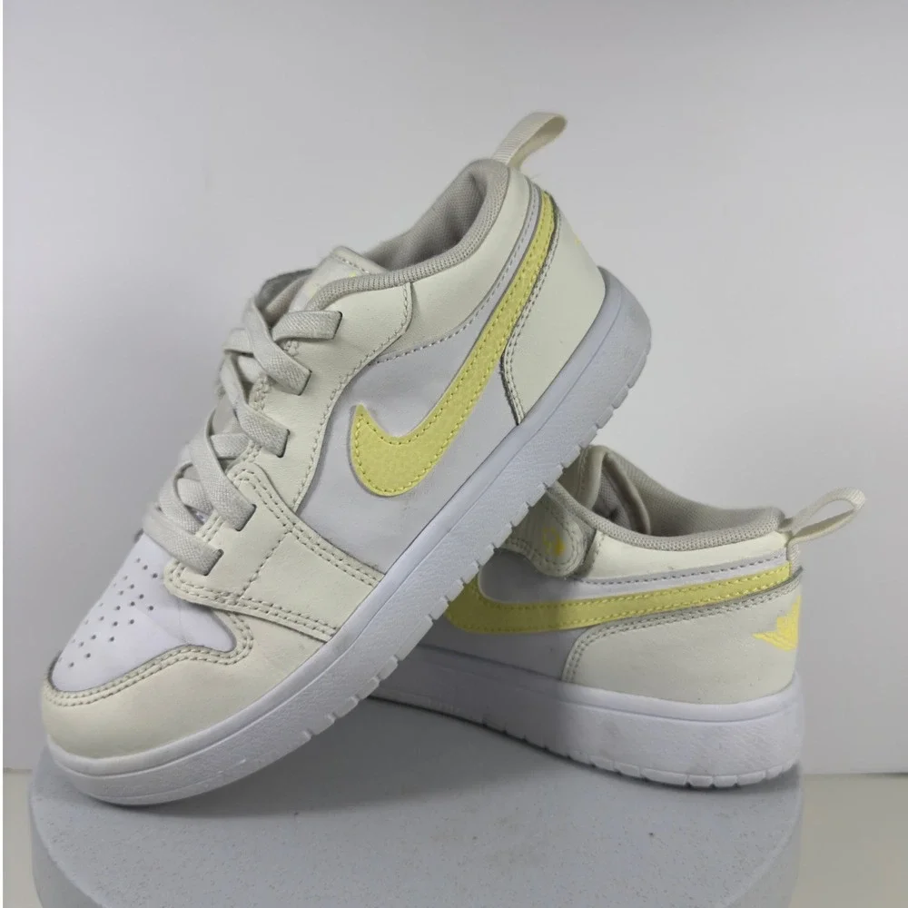 Jordan 1 Low Alt Kids Sneaker Size 3Y White Yellow Elastic Laces Straps